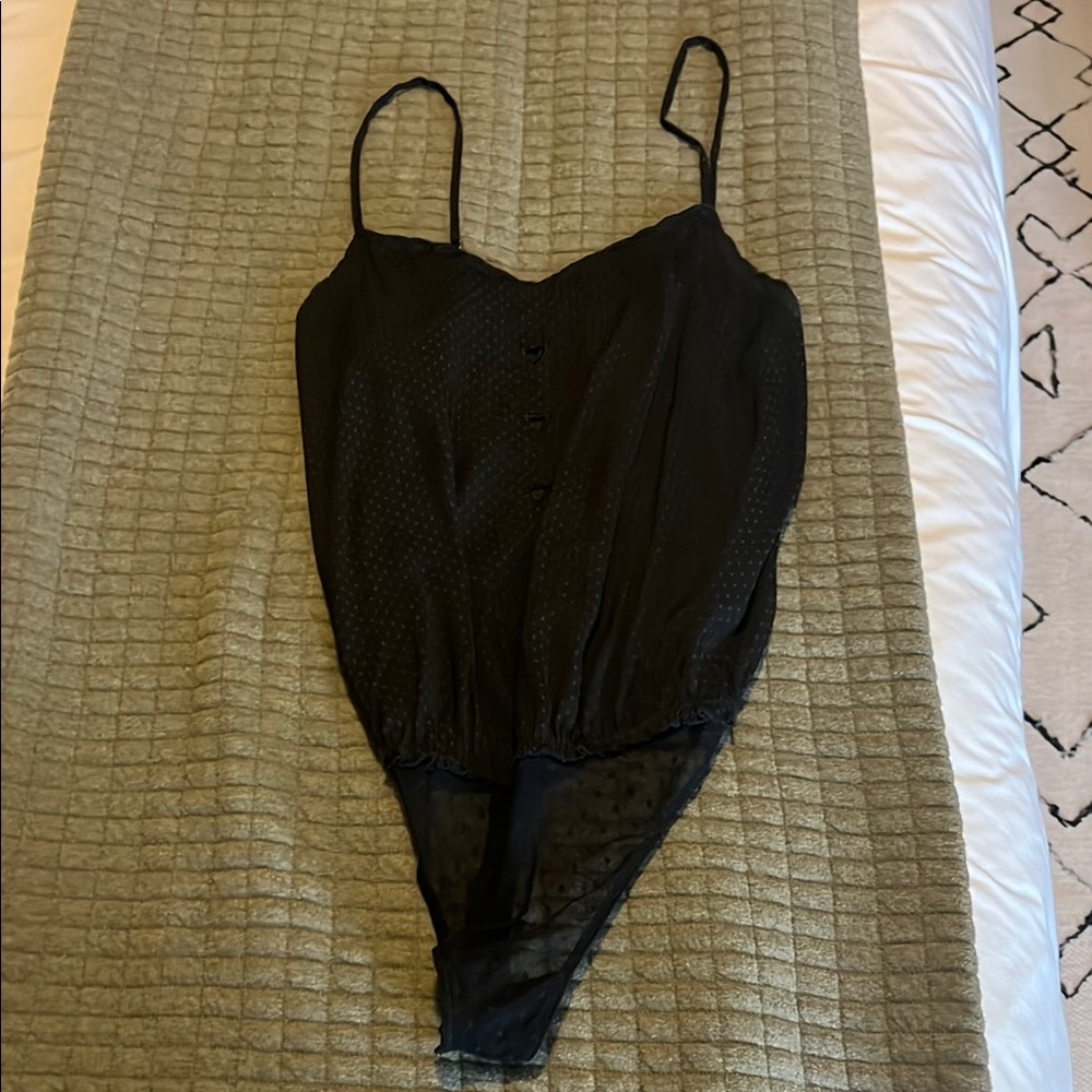 Free People Black Chemise with Spaghetti Straps